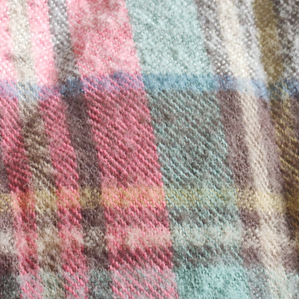 LL Bean Traditional Fit Plaid Flannel Shirt Pink Teal Brown‎ Long Sleeve Cotton